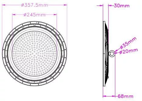 MODULUX TITAN BL EWA UFO SHB LED CSARNOKVILÁGÍTÓ LÁMPA 200W 24000LM 4000K 90° CRI80 IP65 3 ÉV