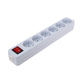   Tracon Újravezetékezhető, hordozható elosztósáv 6×SCHUKO, max.16A, 250VAC
