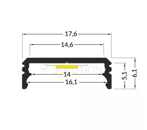 TOPMET LED profil BUDDY 14-01 F/Y 2000 mm eloxált