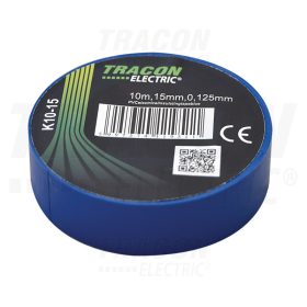   Tracon Szigetelőszalag, kék 10m×15mm, PVC, 0-90°C, 40kV/mm