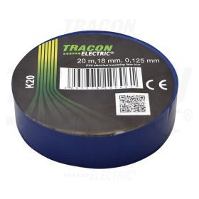   Tracon Szigetelőszalag, kék 20m×18mm, PVC, 0-90°C, 40kV/mm