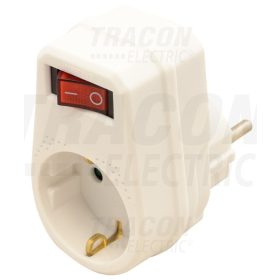   Tracon Csatlakozóaljzat adapter kapcsolóval, fehér 250 VAC 16 A 1×SCHUKO, max. 3680 W
