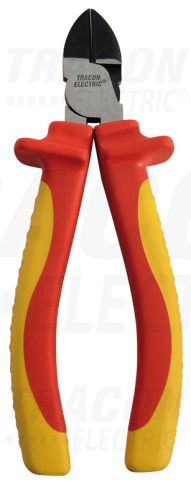 Tracon Oldalcsípő fogó, 1000V-ra szigetelt, sárga-piros nyél AC 1000V, L=160mm, 210g