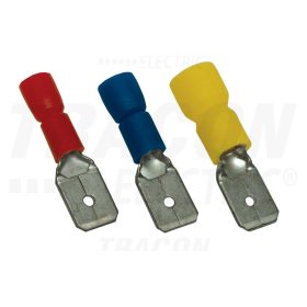   Tracon Szigetelt rátolható csatlakozó csap, sárgaréz, kék 4,8×0,8mm, 2,5mm2