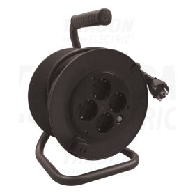   Tracon Kábeldobos hosszabbító, fémvázzal, hőkioldóval 4×SHUKO, 20m, 250V AC, 16A, 3×1,5mm2, H05VV-F, IP20