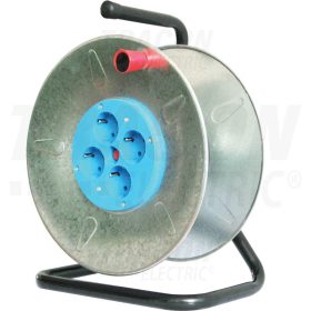   Tracon Üres fém kábeldob, hőkioldóval 4×SCHUKO, IP20, max: 50 m, H05VV-F