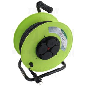   Tracon Kábeldobos hosszabbító, fémvázzal 4×SCHUKO, 30m, 250V AC, 16 A, 3×1,5mm2, H07RN-F, IP44