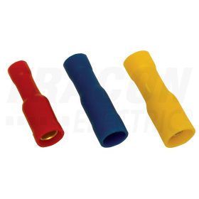   Tracon Szigetelt hengeres csatlakozó aljzat, elektrolitréz, kék 2,5mm2, (d1=2,1mm, d2=5mm), PVC