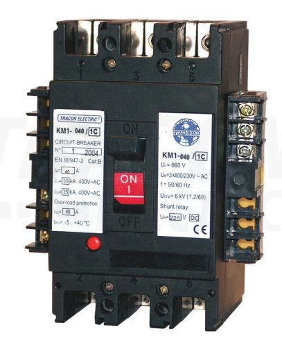 Tracon Kompakt megszakító, 230V AC feszültségcsökkenési kioldóval 3×230/400V, 50Hz, 32A, 50kA, 1×CO