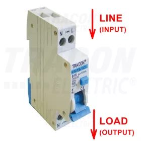   Tracon Kombinált védőkapcsoló, elektronikus, 2P, 1 modul, B kar. B16, 30mA, 6kA, AC, E3
