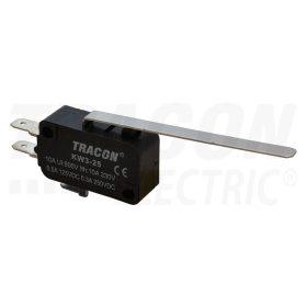   Tracon Helyzetkapcsoló, mikro, rugószáras  1×CO 10(3)A/230V, 52mm, 4,8x0,8 mm, IP00