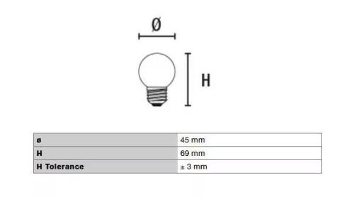 DURA L140PW Ping Ball LED 0,5W E27 fehér