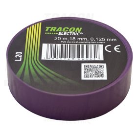   Tracon Szigetelőszalag, lila 20m×18mm, PVC, 0-90°C, 40kV/mm