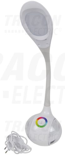 Tracon Flexibilis nyakú asztali lámpa 230VAC, 50Hz, 6W, 4000K+RGB, dimm