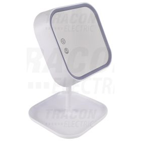   Tracon Sminktükör LED világítással 100-240 VAC, 50Hz, 8 W, 150 lm, 6000 K,3,7V 1000mAh Li-Ion