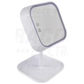   Tracon Sminktükör LED világítással 100-240 VAC, 50Hz, 8 W, 150 lm, 6000 K,3,7V 1000mAh Li-Ion