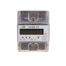   F&F Fogyasztásmérő DIN sínre, 3 fázisú áramváltós, x/5, áttétel: 5-6000, LCD, DIN