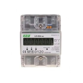   F&F Fogyasztásmérő DIN sínre, 3 fázisú hitelesített 5-63A, LCD, DIN