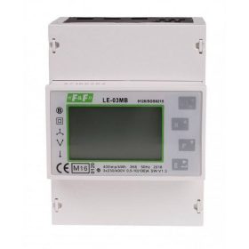   F&F Fogyasztásmérő DIN sínre, 3 fázisú, két irányú, MID hiteles, 100A LCD direktmérő 4,5 modul M-BUS