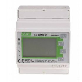   F&F Fogyasztásmérő DIN sínre, 3 fázisú MID hitelesített LCD 4,5 modul 5/x áramváltóhoz RTU MODBUS kétirányú