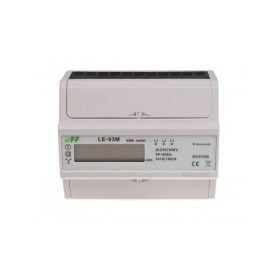   F&F Fogyasztásmérő DIN sínre, 3 fázisú hitelesített 100A LCD 7 modul RTU MODBUS
