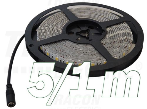 Tracon LED szalag, beltéri, takarítható, ragasztó nélküli SMD5050; 30 LED/m; 7,2 W/m; 300 lm/m; W=10 mm; 3000 K; IP65