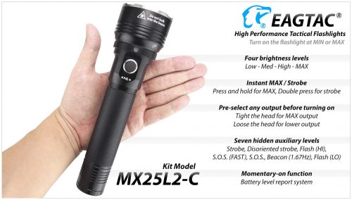Eagletac Elemlámpa MX25L2-C XP-L HI V2 NW