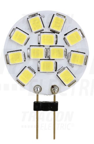 Tracon LED fényforrás 12 VAC/DC, 2 W, 2700 K, G4, 140 lm, 180°, EEI=A+