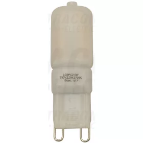   Tracon LED G9 fényforrás műanyag házban 230 V, 50 Hz, G9, 2,5 W, 180 lm, 4000 K, 300°, EEI=A+