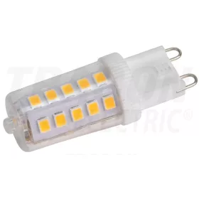   Tracon LED fényforrás műanyag házban, 230 VAC, 3 W, 4000 K, G9, 350 lm, 270°, EEI=E