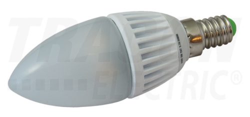 Tracon Gyertya burájú LED fényforrás, tejüveg 230 V, 50 Hz, 5 W, 4000 K, E14, 380 lm, 250°