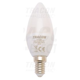   Tracon Gyertya burájú LED fényforrás, tejüveg 230 V, 50 Hz, 7 W, 4000 K, E14, 500 lm, 250°
