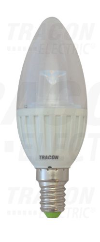 Tracon Gyertya búrájú LED fényforrás, átlátszó 230 VAC, 5 W, 2700 K, E14, 370 lm, 250°