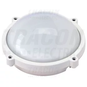   Tracon Védett, műanyag házas LED hajólámpa, kerek forma 230 VAC, 50 Hz, 8 W, 640 lm, 4000 K, IP65,EEI=A+