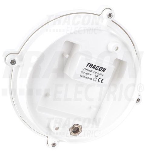 Tracon Védett, műanyag házas LED hajólámpa, kerek forma 230 VAC, 50 Hz, 8 W, 640 lm, 4000 K, IP65,EEI=A+