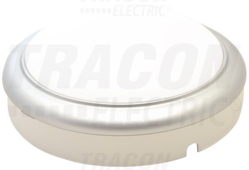 Tracon Műanyag házas LED hajólámpa ezüst kerettel, kerek 230 V, 50 Hz, 15 W, 4000 K, 1050 lm, IP54, ABS+PC, EEI=A