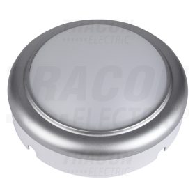   Tracon Műanyag házas LED hajólámpa ezüst kerettel, kerek 230 V, 50 Hz, 8 W, 4000 K, 560 lm, IP54, ABS+PC, EEI=A