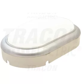   Tracon Műanyag házas LED hajólámpa ezüst kerettel, ovális 230 V, 50 Hz, 15 W, 4000 K, 1050 lm, IP54, ABS+PC, EEI=A
