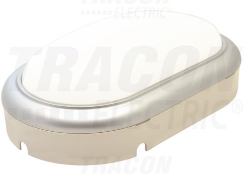 Tracon Műanyag házas LED hajólámpa ezüst kerettel, ovális 230 V, 50 Hz, 15 W, 4000 K, 1050 lm, IP54, ABS+PC, EEI=A
