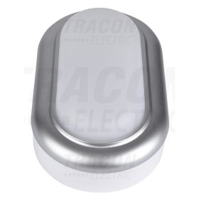   Tracon Műanyag házas LED hajólámpa ezüst kerettel, ovális 230 V, 50 Hz, 8 W, 4000 K, 560 lm, IP54, ABS+PC, EEI=A