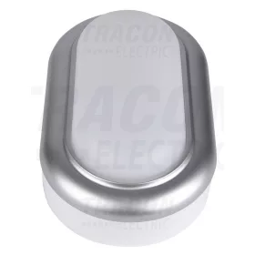   Tracon Műanyag házas LED hajólámpa ezüst kerettel, ovális 230 V, 50 Hz, 8 W, 4000 K, 560 lm, IP54, ABS+PC, EEI=A
