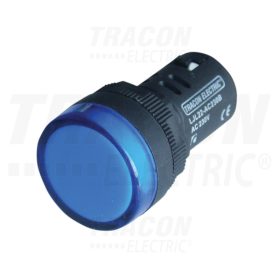 Tracon LED-es jelzőlámpa, kék 230V DC, d=22mm