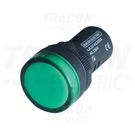 Tracon LED-es jelzőlámpa, zöld 230V DC, d=22mm