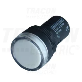 Tracon LED-es jelzőlámpa, fehér 12V AC/DC, d=22mm
