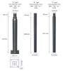 Lighting split pole 4m fekete, Lámpaoszlop d60mm-oszlopvég fekete acél 4000mm