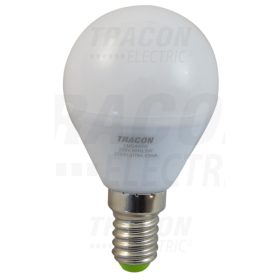   Tracon Gömb búrájú LED fényforrás 230VAC, 5 W, 2700 K, E14, 370 lm, 250°