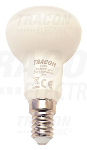 Tracon LED reflektorlámpa 230 V, 50 Hz, E14, 7 W, 470 lm, 2700 K, 120°, EEI=A+