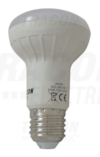 Tracon LED reflektorlámpa 230 V, 50 Hz, E27, 9 W, 638 lm, 4000 K, 120°, EEI=A+