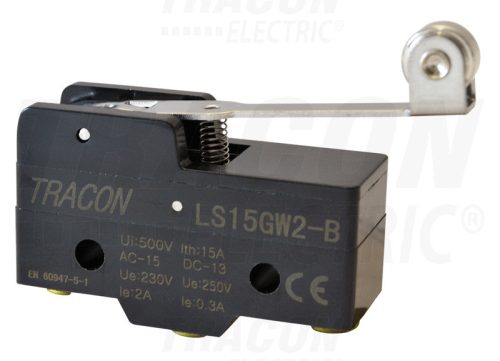 Tracon Helyzetkapcsoló, rugószáras-görgős 1×CO, 2A/230V AC, 35mm, IP00