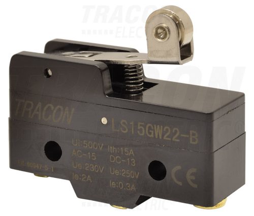 Tracon Helyzetkapcsoló, rugószáras-görgős 1×CO, 2A/230V AC, 19mm, IP00